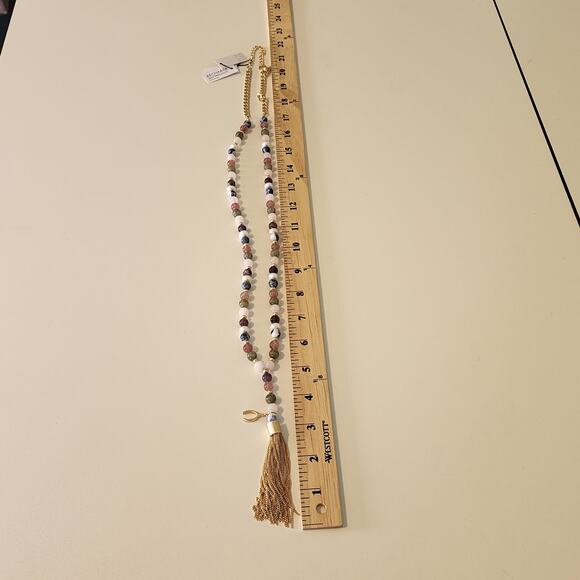 WHBM Recharge Beaded Necklace with Semi Precious Stones & Tassel New with tags - Picture 8 of 8